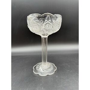 EAPG 1909 Aztec Sunburst pattern by Mckee Glass Company 8-1/2" pressed compote